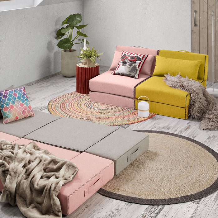 Kave Home Arty Poef Eenpersoonsbed Roze