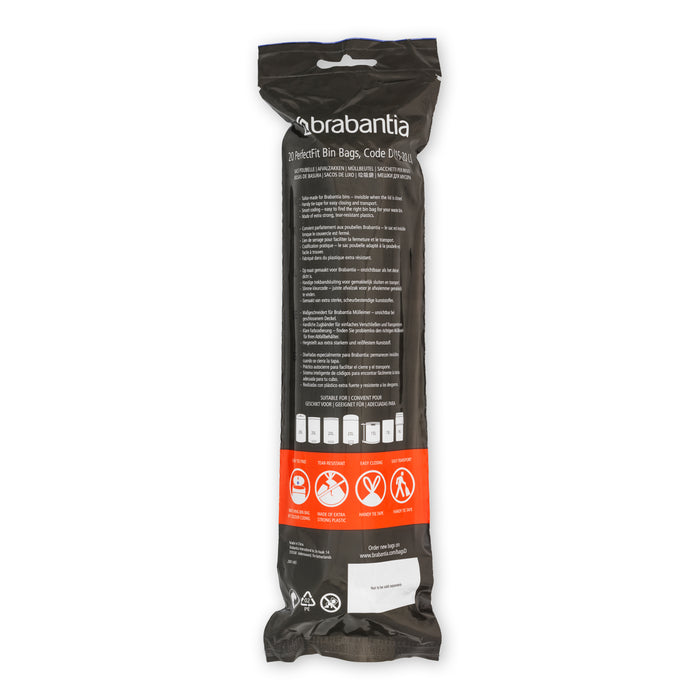 Brabantia Type D PerfectFit Jaarverpakking Afvalzak 15-20 Liter - 120 Stuks