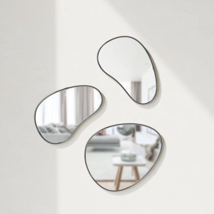 Umbra Hubba Pebble Spiegel - Set van 3 - Metallic Titanium