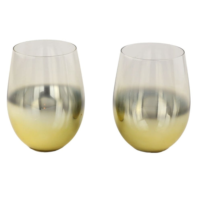 Orange85 Waterglazen Goud 2 Stuks 500 ml 12x7.5x7.5 cm Glas