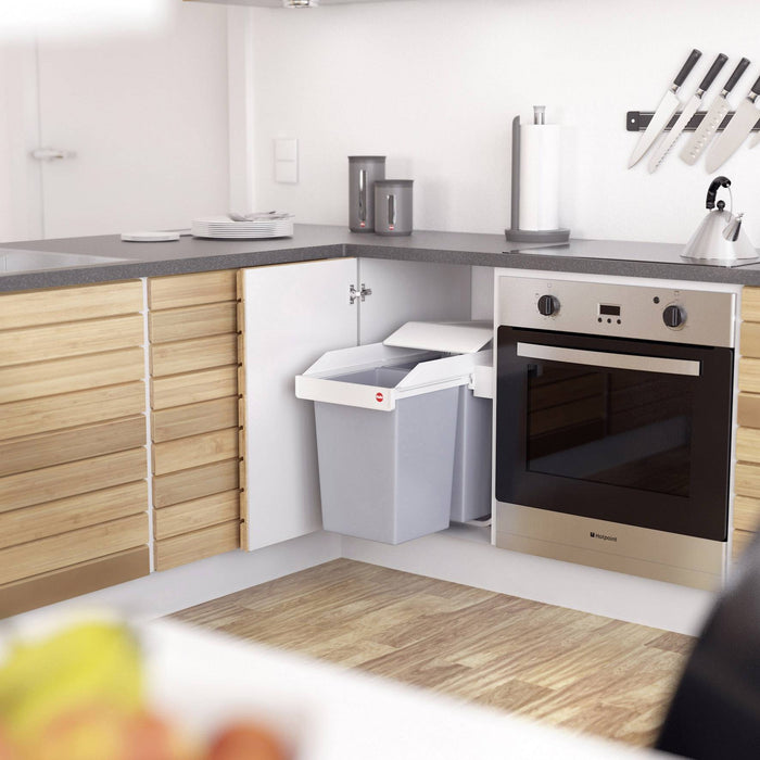 Hailo Multi-Box Duo L Inbouwprullenbak - 2x14L - wit