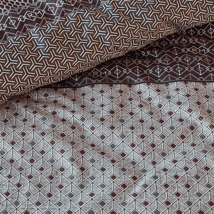 Rivièra Maison Retrograde Dekbedovertrek 200 x 220 cm - Bruin