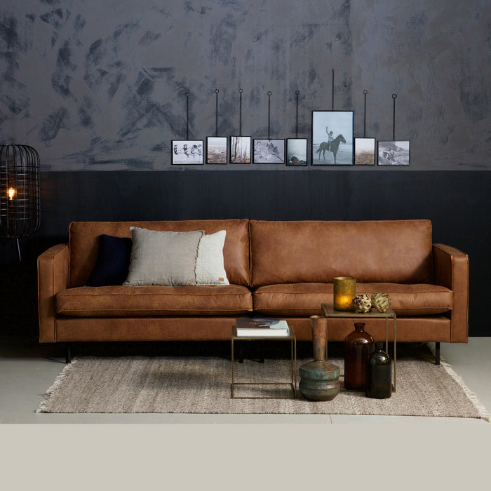 WOOOD Rodeo Classic 3-zitsbank - Eco-leder - Cognac