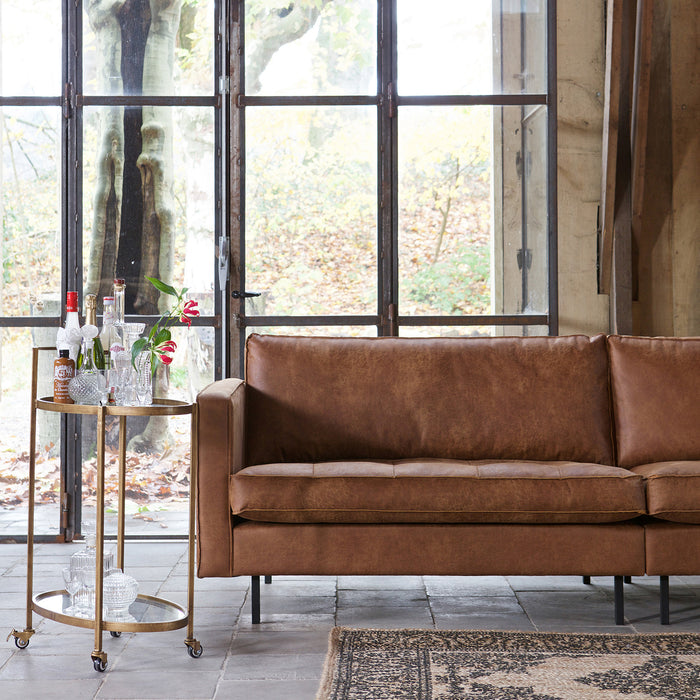 WOOOD Rodeo Classic 3-zitsbank - Eco-leder - Cognac