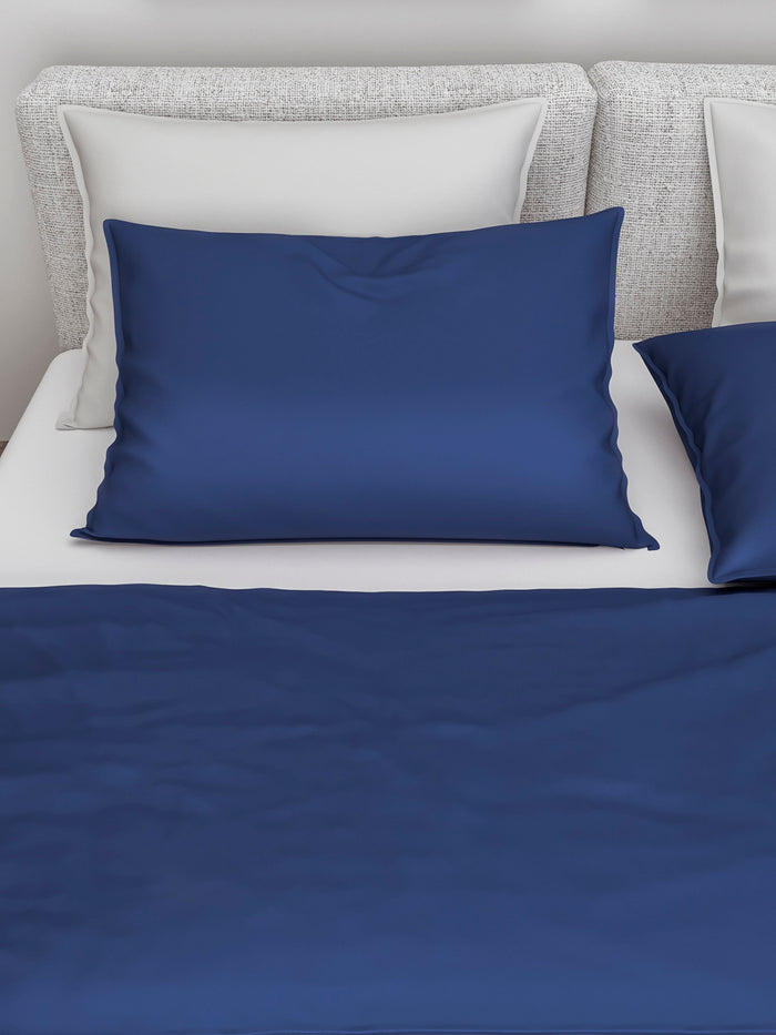 Zo Home Satinado Dekbedovertrekset Uni Katoen Satijn - evening blue