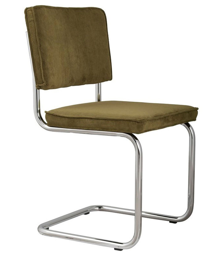 Zuiver Ridge Eetkamerstoel - Ribstof - Groen