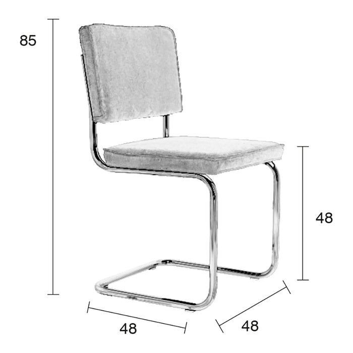Zuiver Ridge Eetkamerstoel - Ribstof - Geel