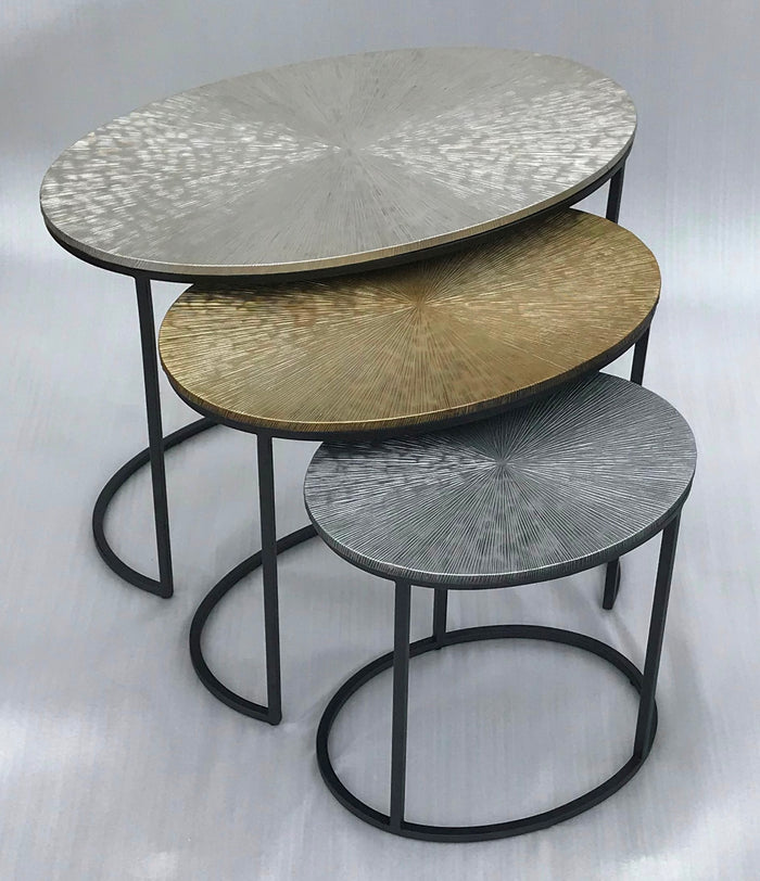 HSM - Salontafel Fletcher Ovaal - Ø70x40x50 - Grijs|Goud|Zwart -