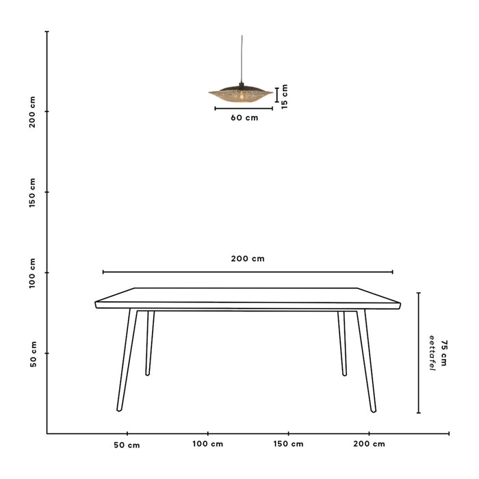 GOOD&MOJO Kalimantan Hanglamp Plat - Ø60cm - Naturel