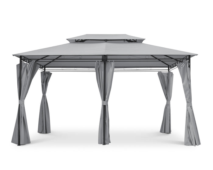 Luxe Stalen Paviljoen met LED-verlichting op zonne-energie - Grijs