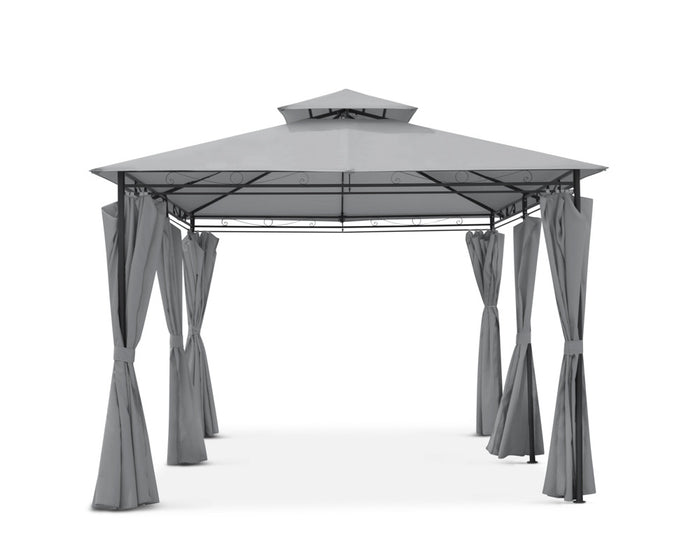 Luxe Stalen Paviljoen met LED-verlichting op zonne-energie - Grijs