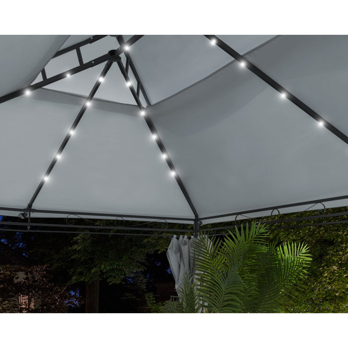 Luxe Stalen Paviljoen met LED-verlichting op zonne-energie - Grijs