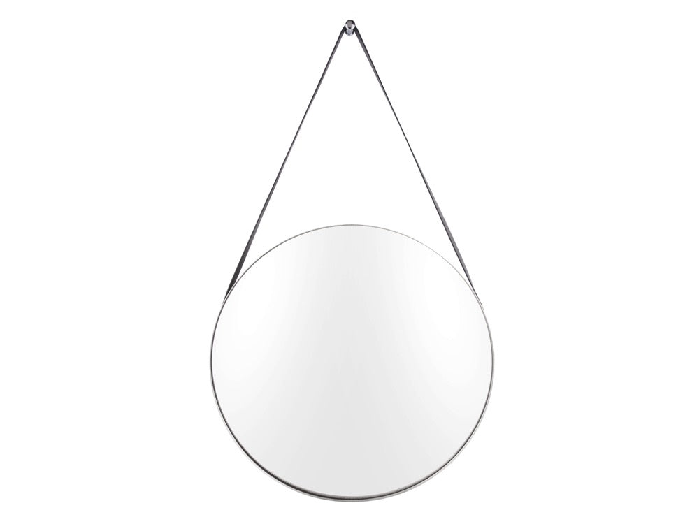 pt, Balanced Spiegel Rond Staal/Leer ¯47 cm - Zilver