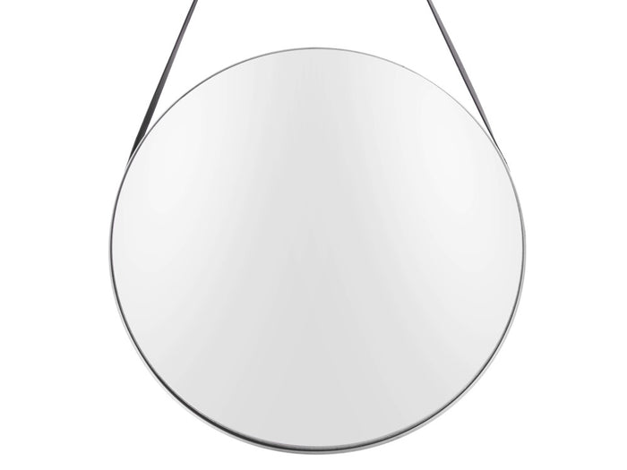 pt, Balanced Spiegel Rond Staal/Leer ¯47 cm - Zilver
