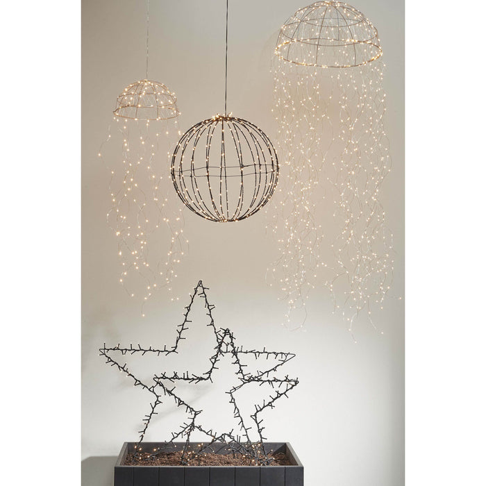 Luca Lighting Kerstverlichting Bal met Warm Witte LED - Ø50 cm - Zwart
