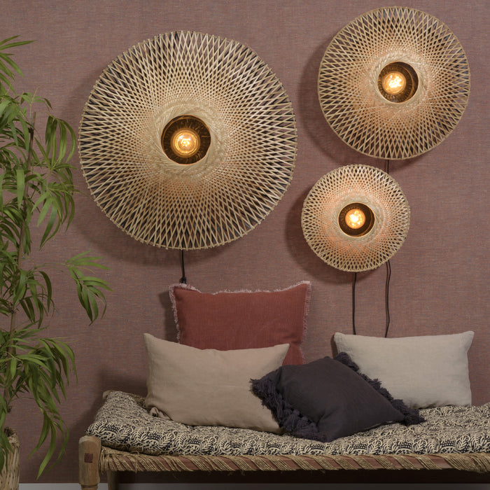 GOOD&MOJO Kalimantan Wandlamp Rond - Ø44cm - Naturel
