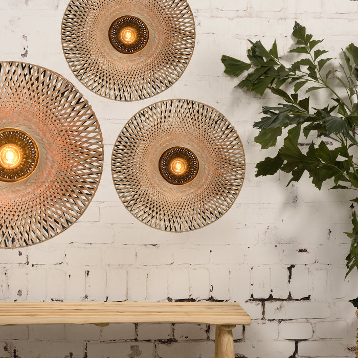 GOOD&MOJO Kalimantan Wandlamp Rond - Ø87cm - Naturel