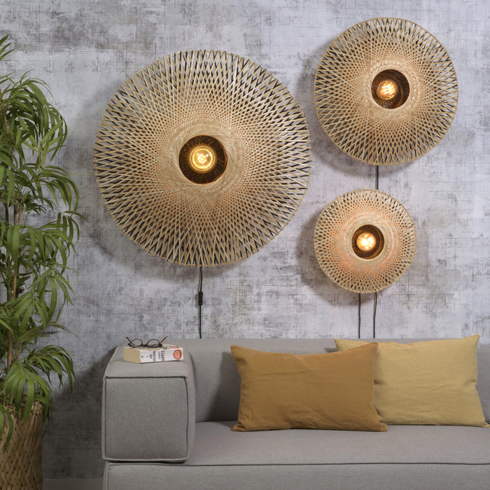 GOOD&MOJO Kalimantan Wandlamp Rond - Ø44cm - Naturel