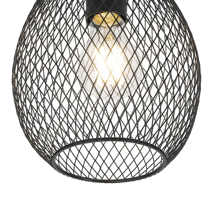 QAZQA Plafondlamp raga - Zwart - Design - D 17cm