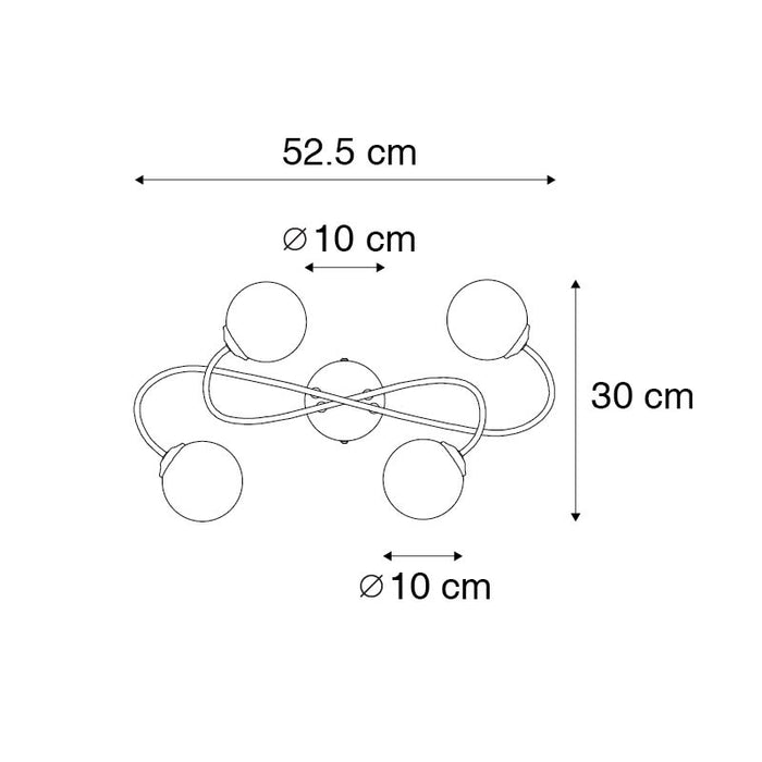 QAZQA Moderne plafondlamp goud 4-lichts met smoke glas - Athens