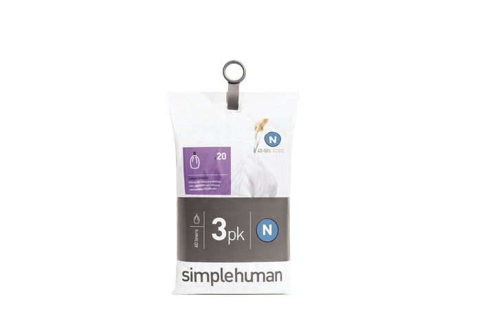 Simplehuman Code N Pocket Liners Afvalzakken 45-50 Liter - 60 zakken
