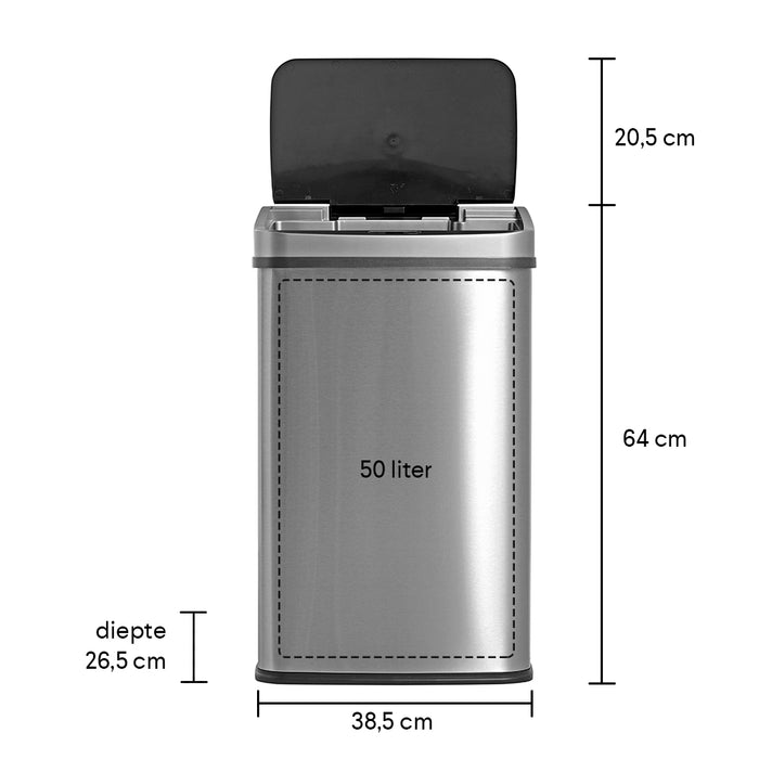 Homra LUX Sensor Afvalemmer 50 Liter