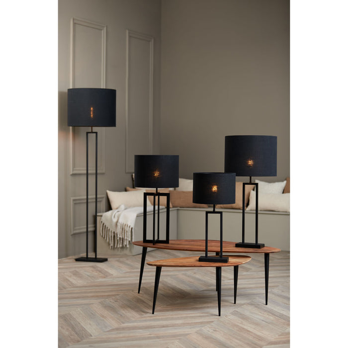 Light & Living Cilinder lampenkap Livigno - Zwart - Ø50x38cm