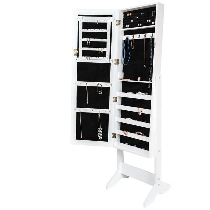 tectake® Sieradenkast met spiegel, rechtopstaand