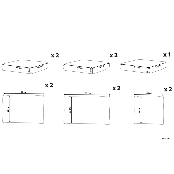 Beliani - MILANO - Kussenhoezen - Grijs - Polyester