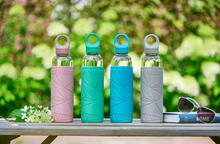 Libbey Waterfles - Glazen drinkfles - 0,55 L - Steel Blue