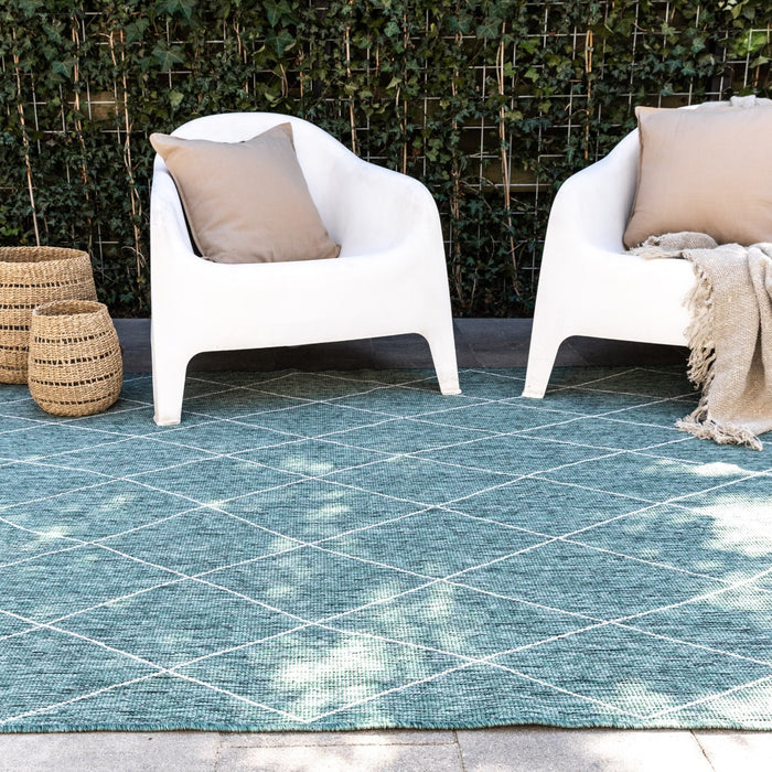 Vintt Buitenkleed Kriscross Groen dubbelzijdig -200 x 290 cm - (L)