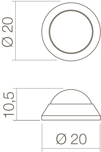 Intersteel Deurstop bol ø20mm wandmontage rvs geborsteld