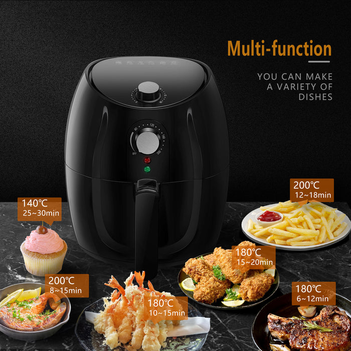 Aigostar Hayden 30PYC - Airfryer - Hetelucht Friteuse - Zwart