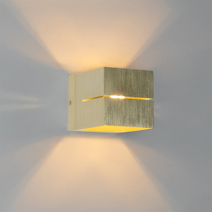 QAZQA Moderne wandlamp goud 9,7 cm - Transfer Groove