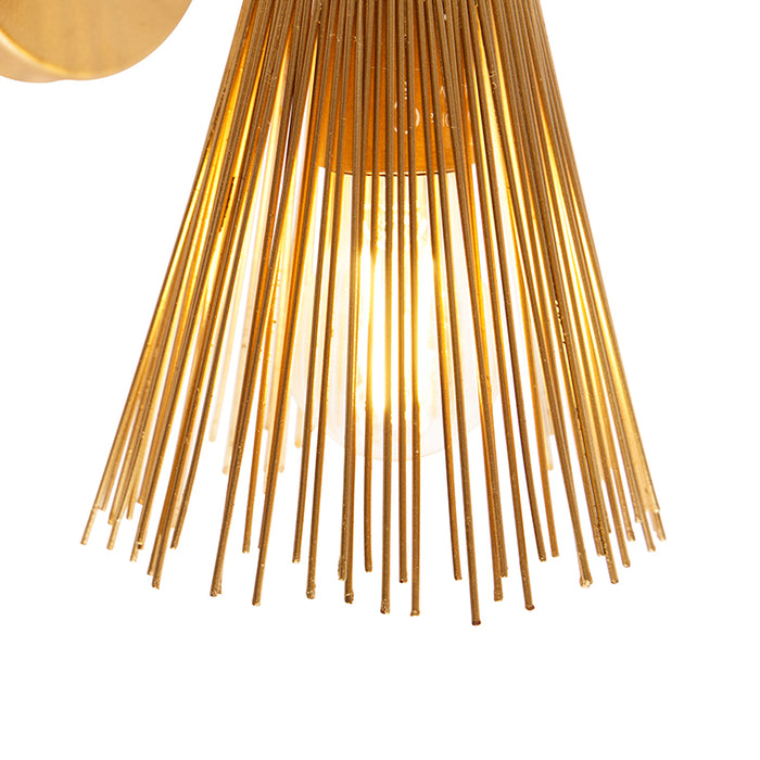 QAZQA Art Deco wandlamp goud 2-lichts - Broom