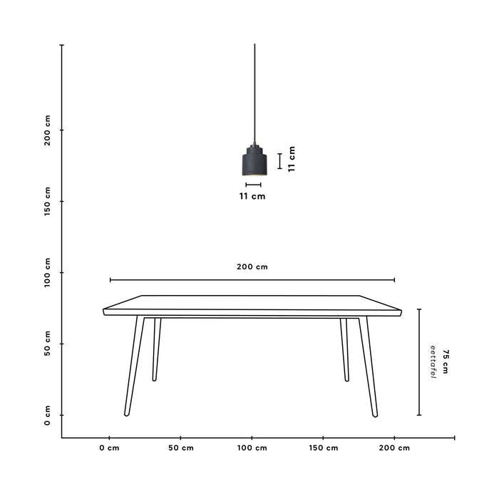 Zuiver Left Hanglamp Beton - Zwart
