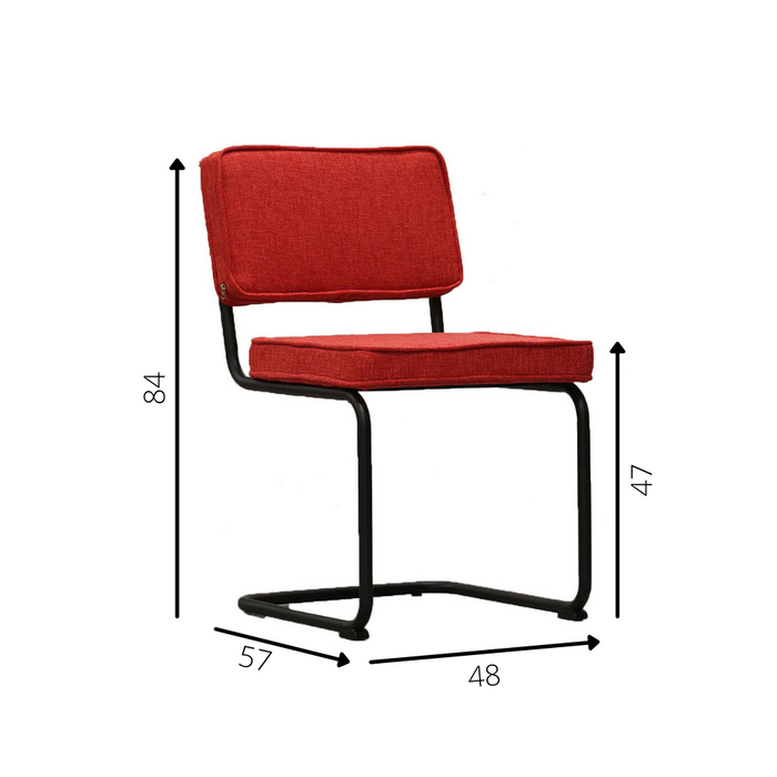 Dimehouse Industriële eetkamerstoel Remo rood