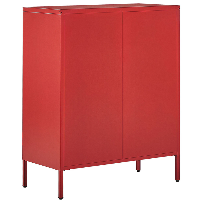 Beliani - ENAGO - Commode - Rood - Staal