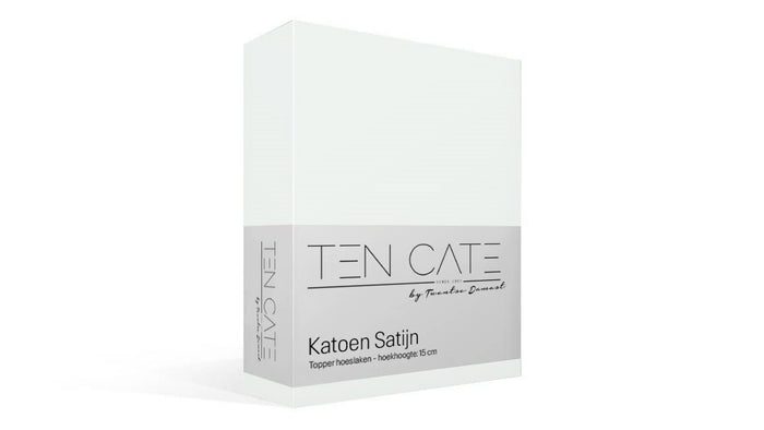 Ten Cate Katoensatijnen Topper Hoeslaken - 180x200 - Wit