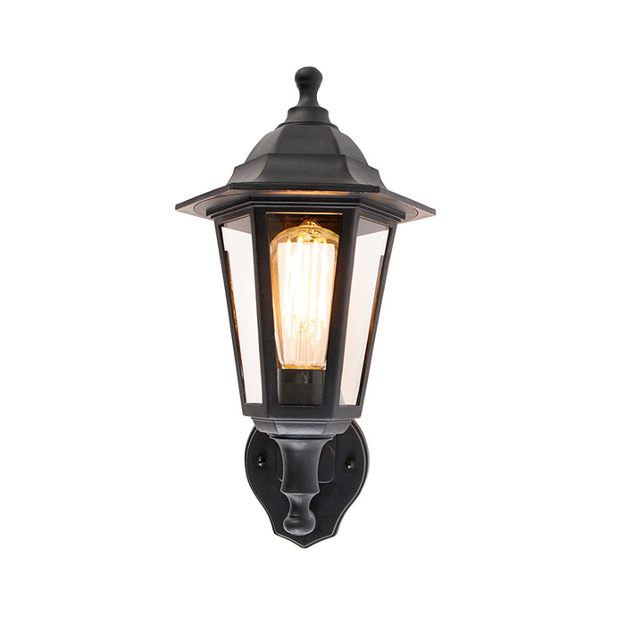 QAZQA Klassieke buiten wandlamp zwart met bewegingssensor - New Haven