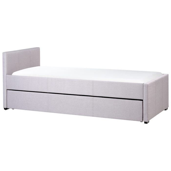 Beliani-MARMANDE-Onderschuifbed-Lichtgrijs-90 x 200 cm-Polyester