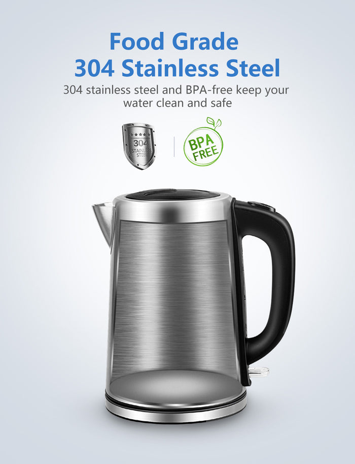 Aigostar Rob 30LDG - Waterkoker - 3000W - Snelkookfunctie - Geborsteld