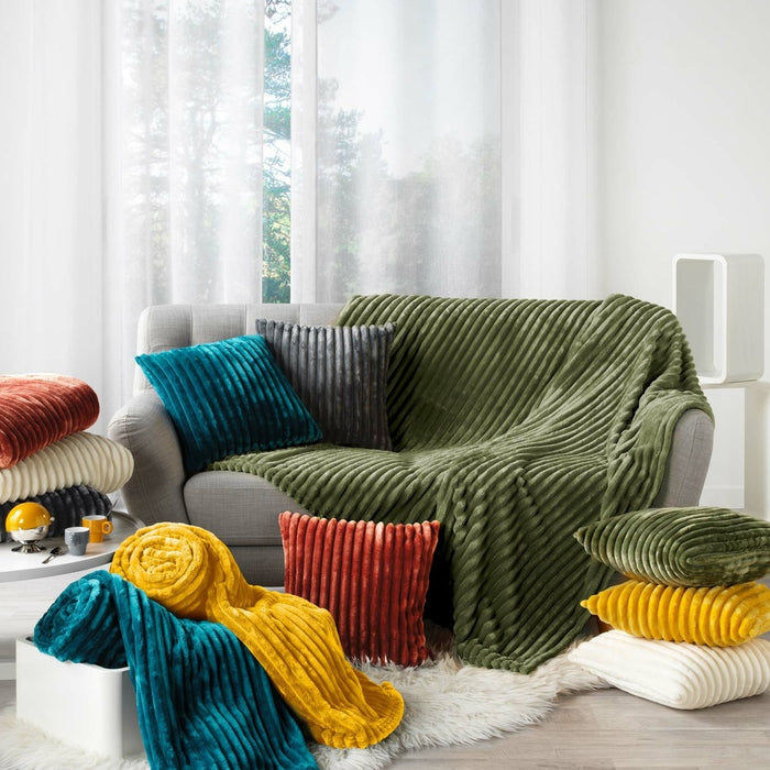 CASA DI ELTURO Flanellen fleece plaid Geribbeld - Tijm Groen - XL 180