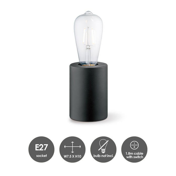 Home Sweet Home Industri?le tafellamp Dry Rond - zwart - 7.5|7.5|10cm