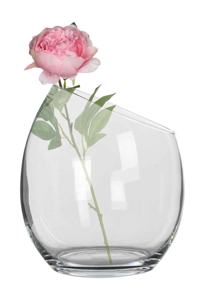 Mica Decorations schuine vaas|schaal - gerecycled glas - D28 x H32 cm