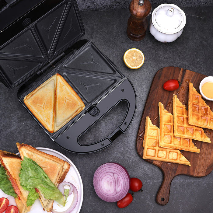 Aigostar Robin 30OGQ - Tosti ijzer - Contactgrill 3 in 1 - zwart