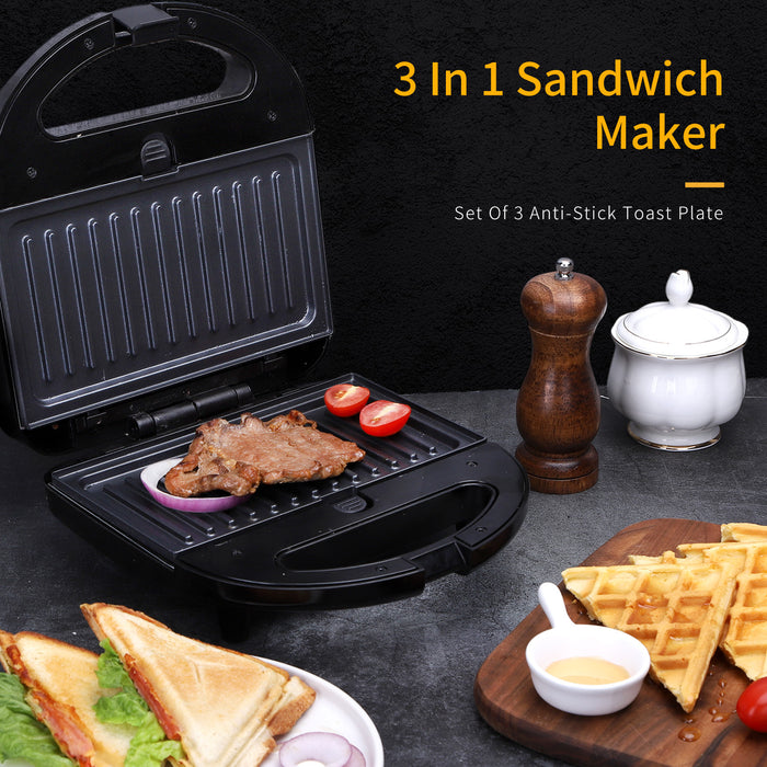 Aigostar Robin 30OGQ - Tosti ijzer - Contactgrill 3 in 1 - zwart