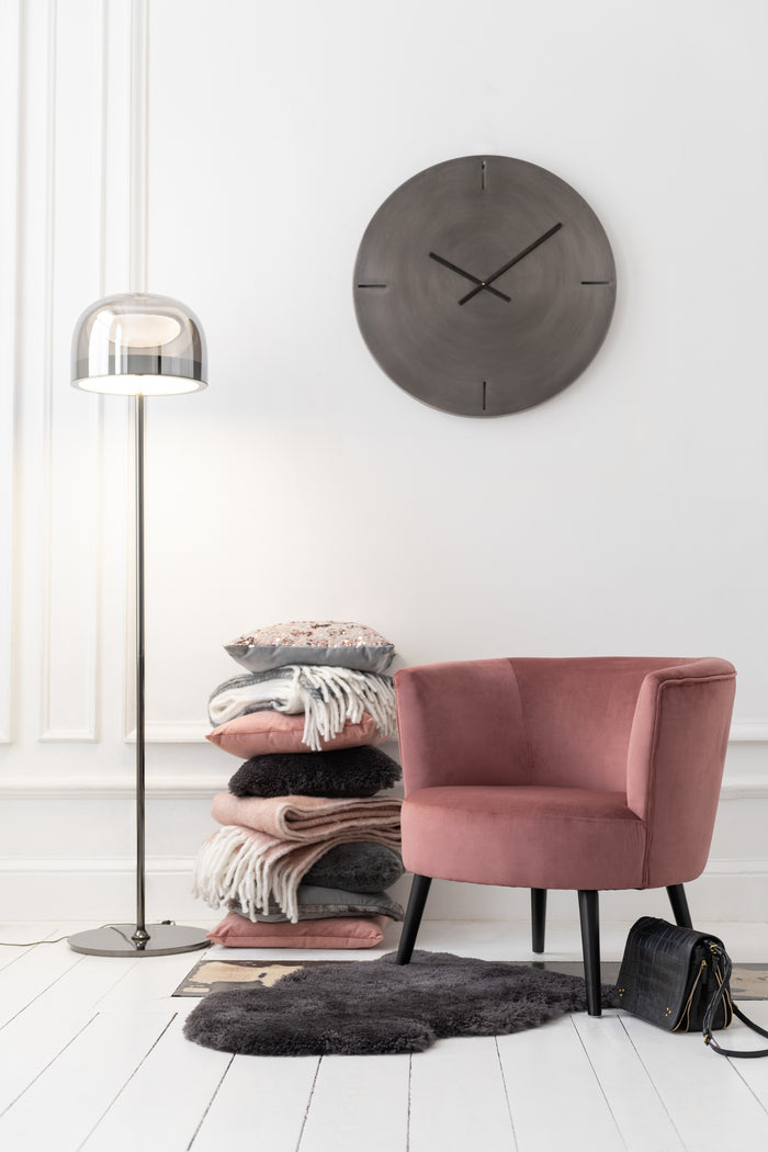 J-Line Klok Metaal Donker Grijs S