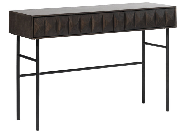 24Designs Lativa Sidetable - B117 X D39 X H75 Cm - Eiken Donkerbruin