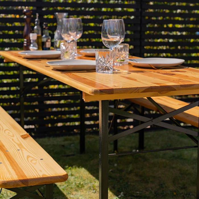 Inklapbare picknickset Berlijn 200 cm 3-laags blanke lak